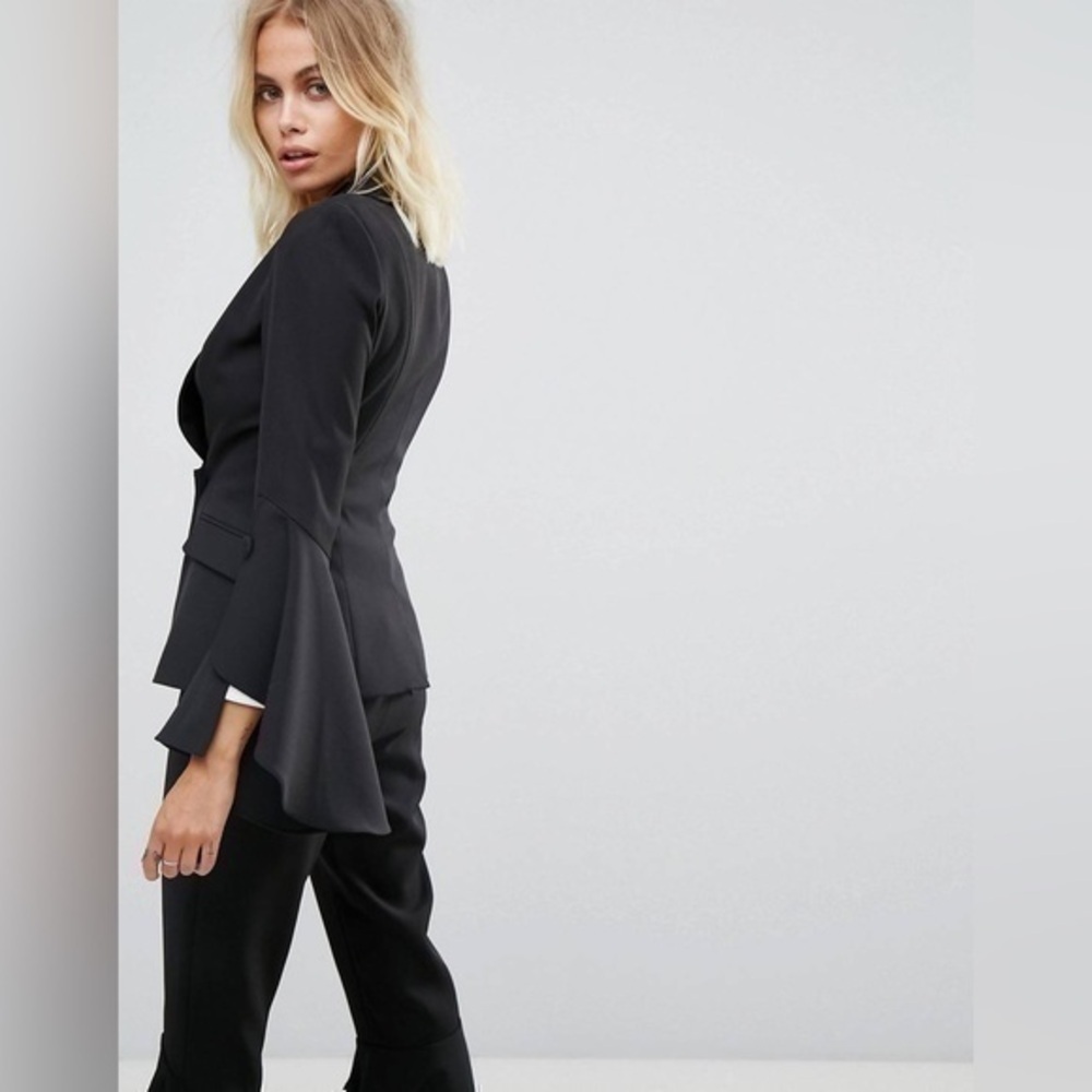 💋 ASOS Lavish Alice Frill Sleeve Fitted Blazer 🧥 2 - Picture 2 of 14